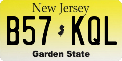NJ license plate B57KQL
