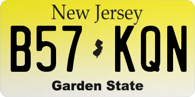 NJ license plate B57KQN