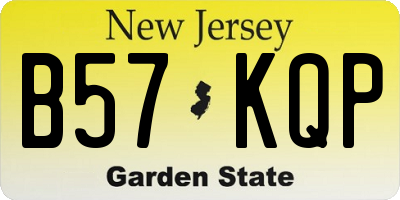 NJ license plate B57KQP