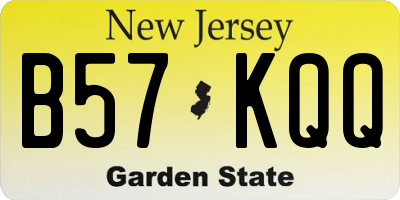NJ license plate B57KQQ
