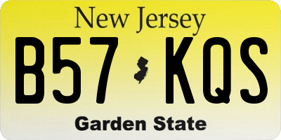 NJ license plate B57KQS