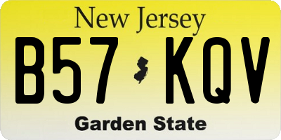 NJ license plate B57KQV