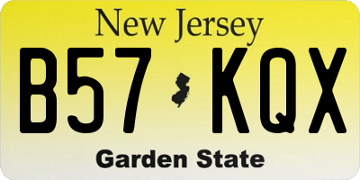 NJ license plate B57KQX