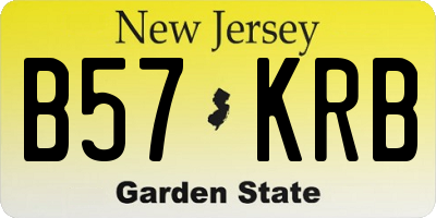 NJ license plate B57KRB