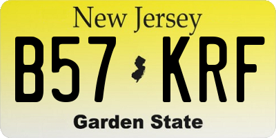 NJ license plate B57KRF