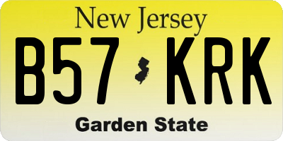 NJ license plate B57KRK