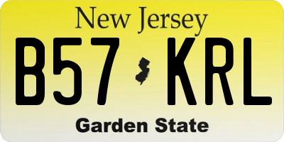 NJ license plate B57KRL