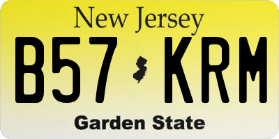 NJ license plate B57KRM