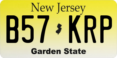NJ license plate B57KRP