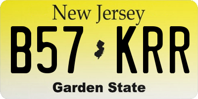 NJ license plate B57KRR