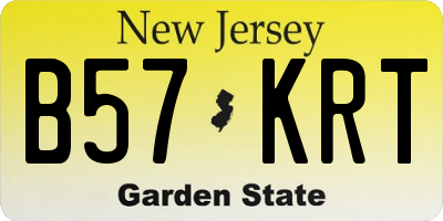 NJ license plate B57KRT