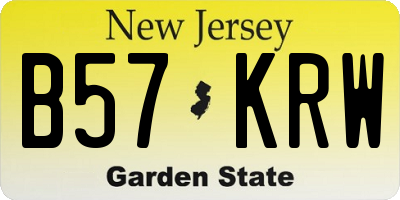NJ license plate B57KRW