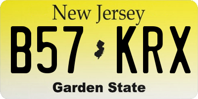 NJ license plate B57KRX