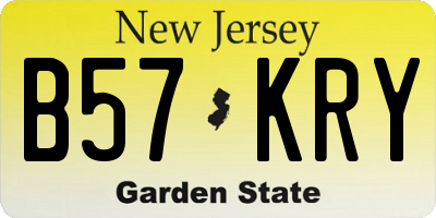 NJ license plate B57KRY