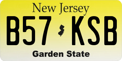 NJ license plate B57KSB