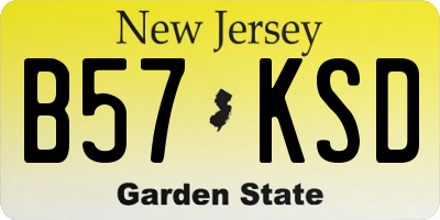 NJ license plate B57KSD