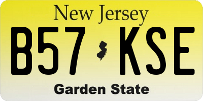 NJ license plate B57KSE