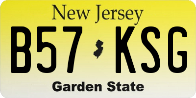 NJ license plate B57KSG