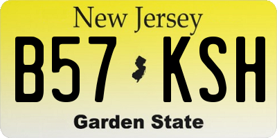 NJ license plate B57KSH