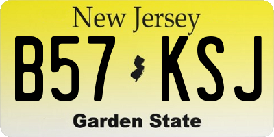 NJ license plate B57KSJ