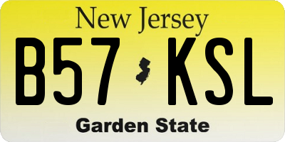 NJ license plate B57KSL