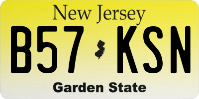 NJ license plate B57KSN