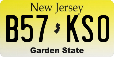 NJ license plate B57KSO