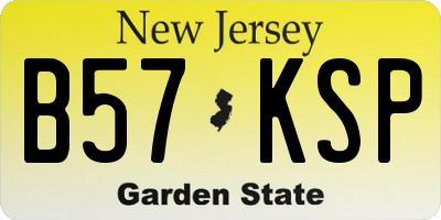 NJ license plate B57KSP
