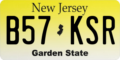 NJ license plate B57KSR