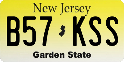 NJ license plate B57KSS