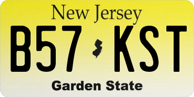NJ license plate B57KST
