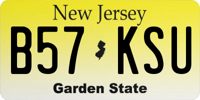 NJ license plate B57KSU
