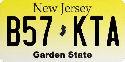 NJ license plate B57KTA