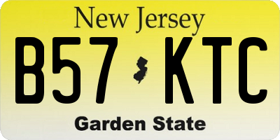 NJ license plate B57KTC