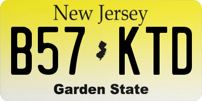 NJ license plate B57KTD