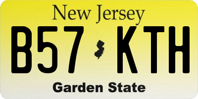 NJ license plate B57KTH