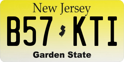 NJ license plate B57KTI