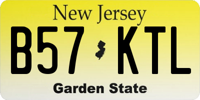 NJ license plate B57KTL