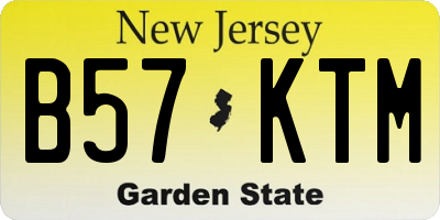 NJ license plate B57KTM