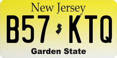 NJ license plate B57KTQ