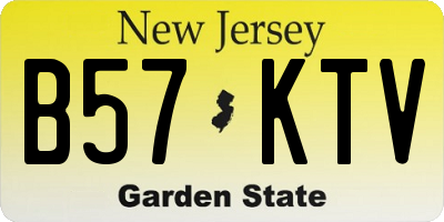 NJ license plate B57KTV