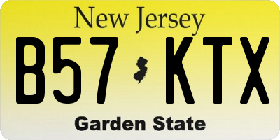 NJ license plate B57KTX