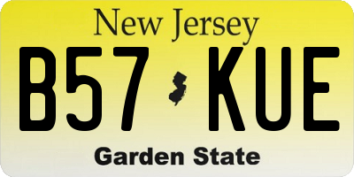 NJ license plate B57KUE