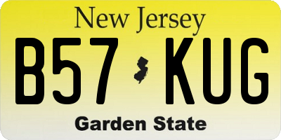 NJ license plate B57KUG