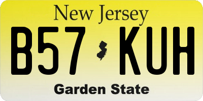 NJ license plate B57KUH