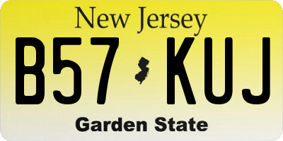 NJ license plate B57KUJ