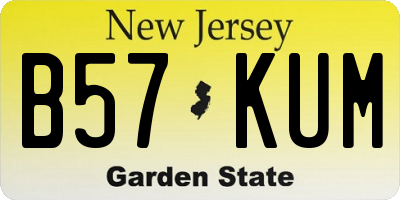 NJ license plate B57KUM
