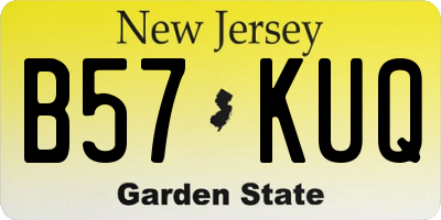 NJ license plate B57KUQ