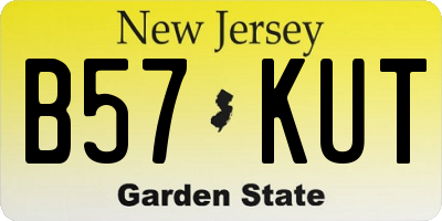 NJ license plate B57KUT