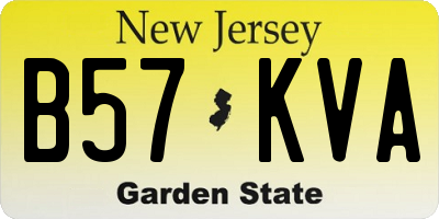 NJ license plate B57KVA